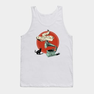 The Cat and the Song (Red Circle) Tank Top